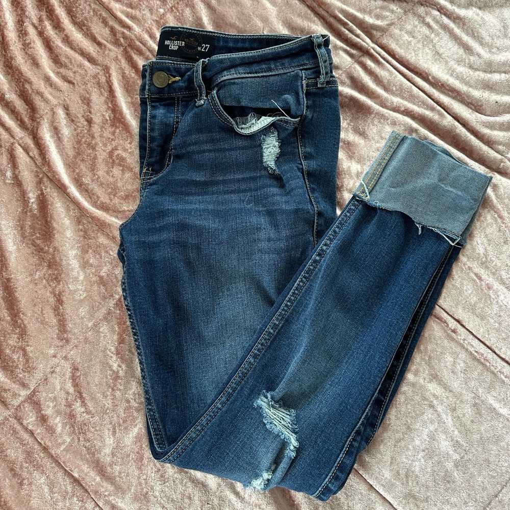 Hollister Dark Blue Ankle Jeans